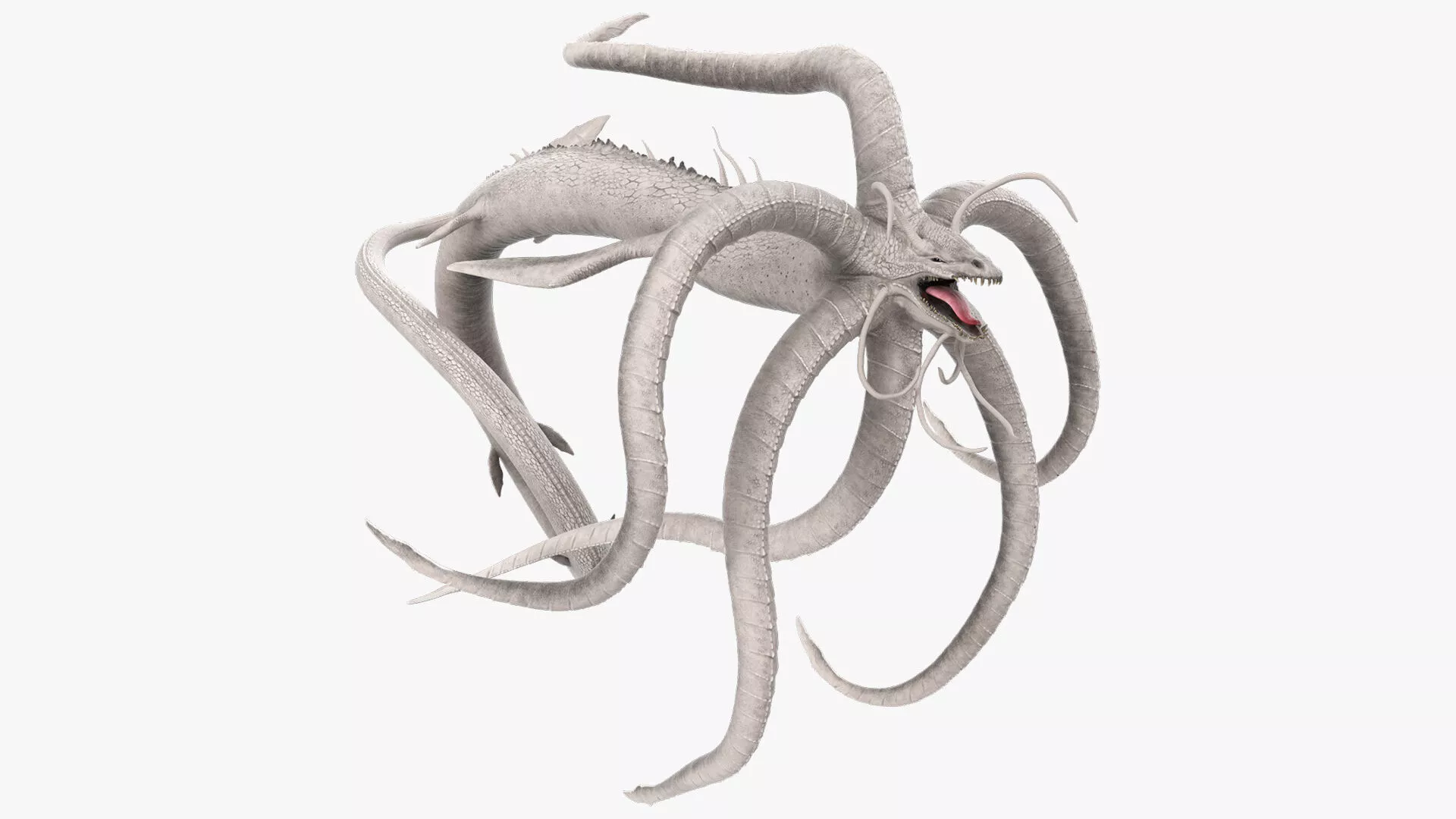 Deep Sea Monster with Radial Limbs White Rigged 3D model