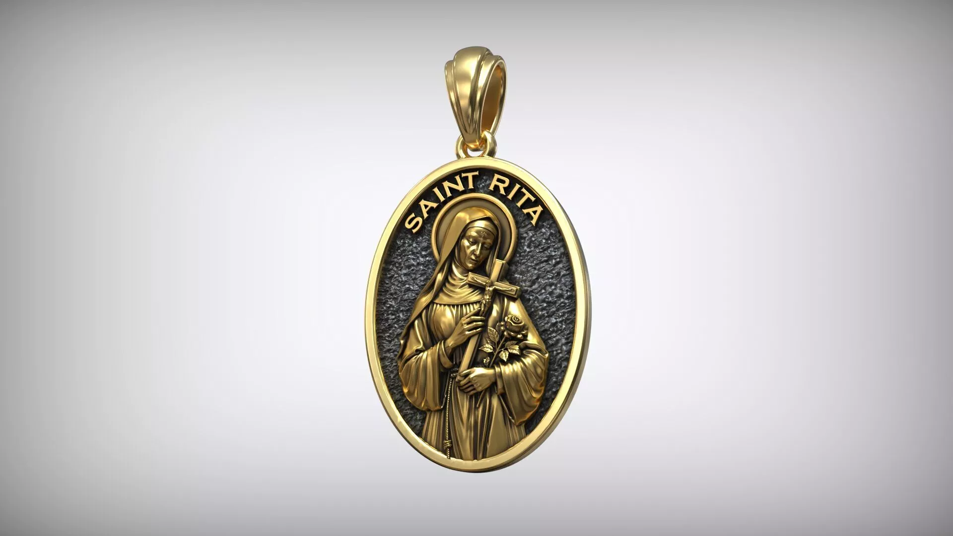 Saint Rita Patron of Impossible Causes Medallion 3D print model