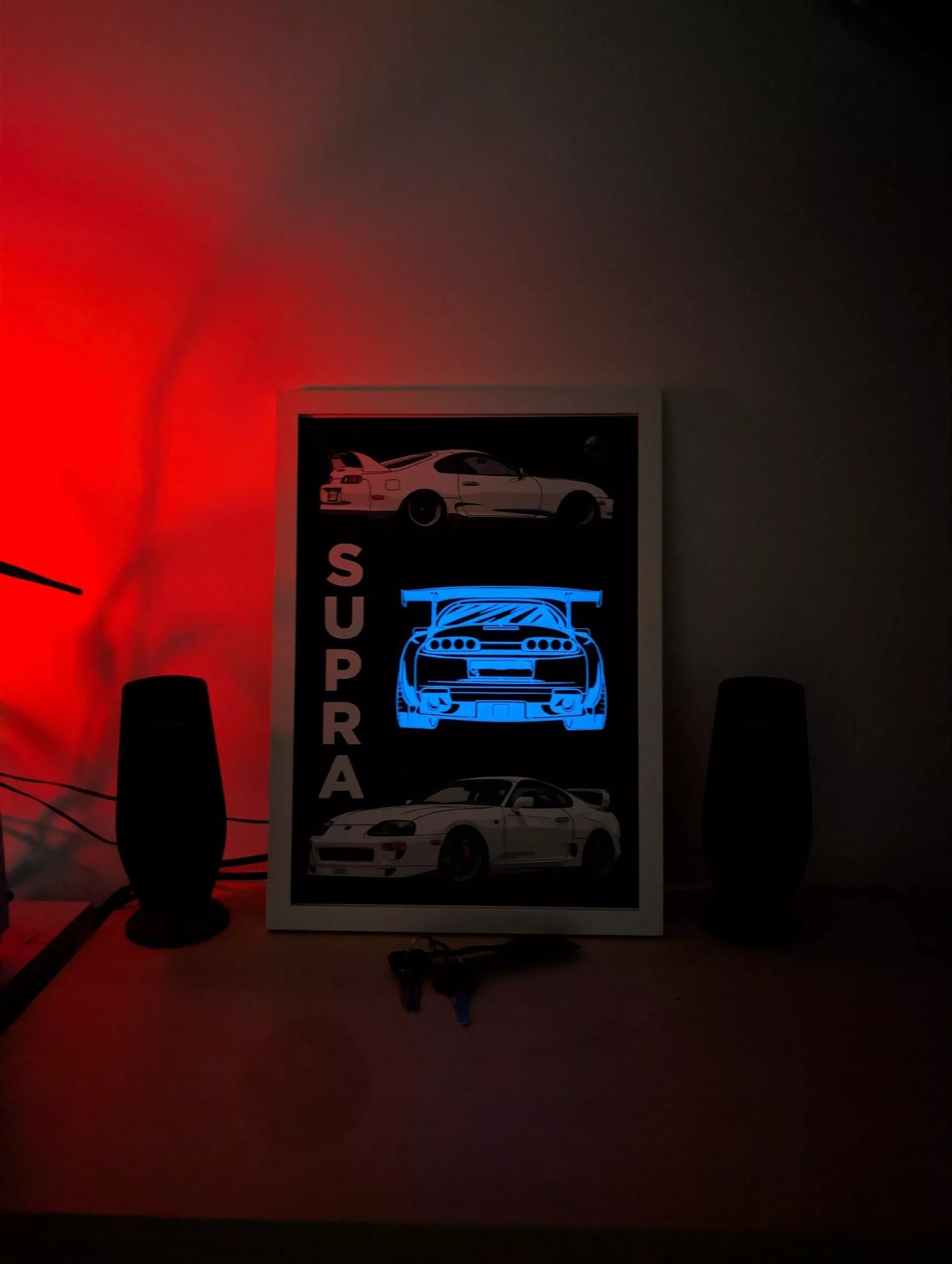 Toyota Supra MK4 3D Wall Art - Special glow in the dark EDITION 3D print model