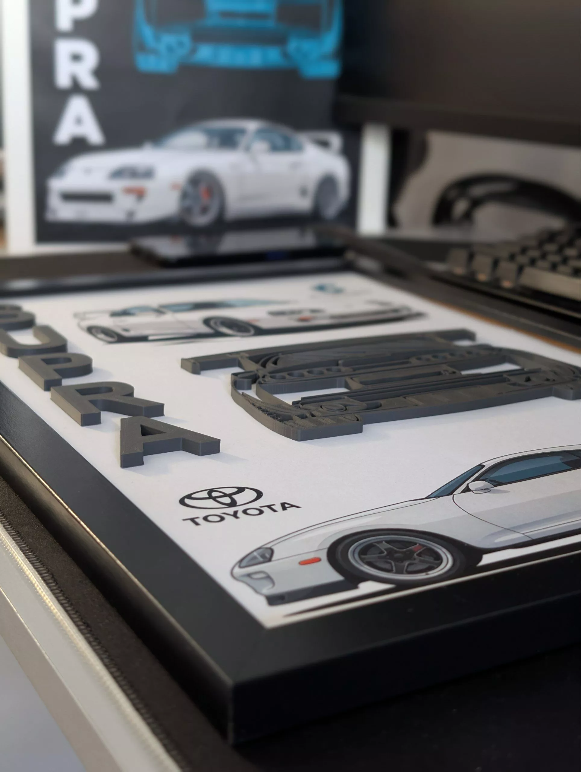 Toyota Supra MK4 3D Wall Art - Framed Automotive Poster Design 3 3D print model