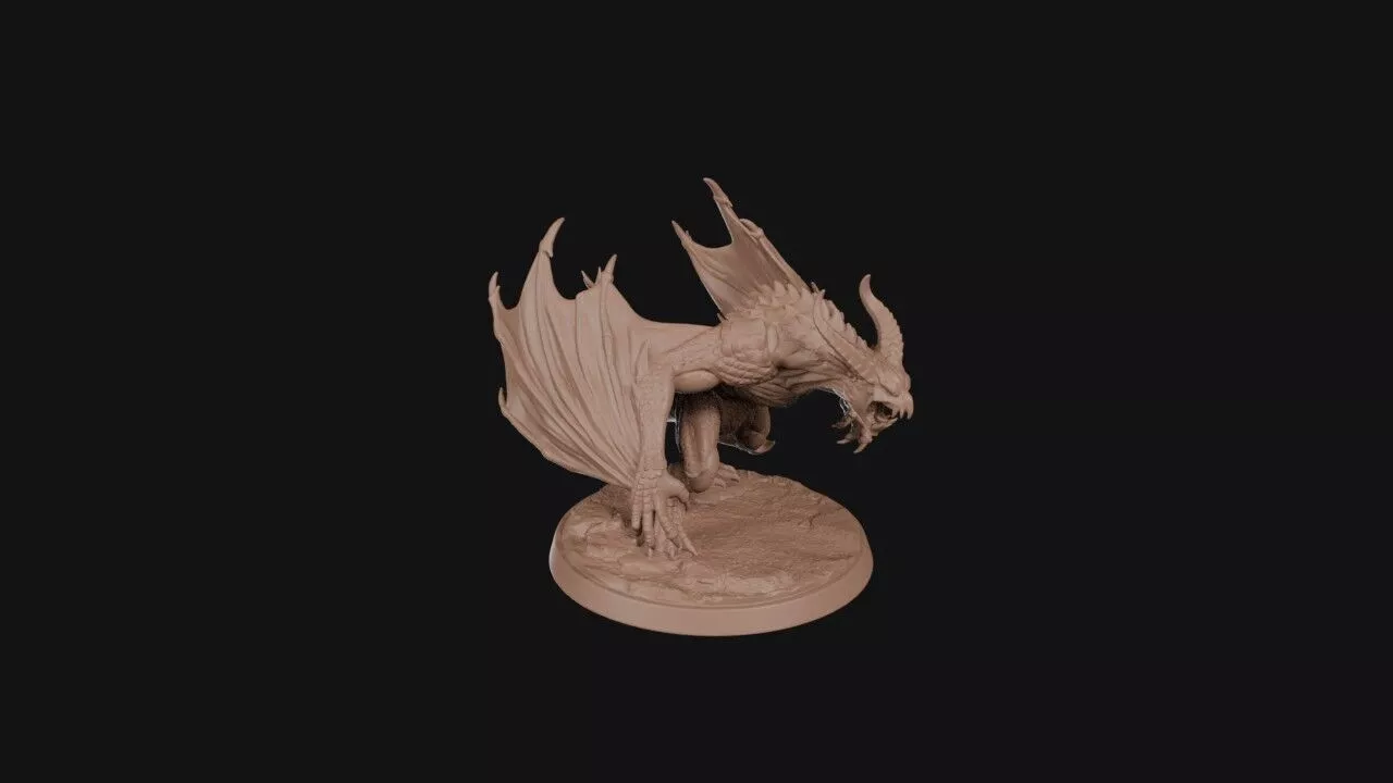 Horned Winged Dragon 3D print model