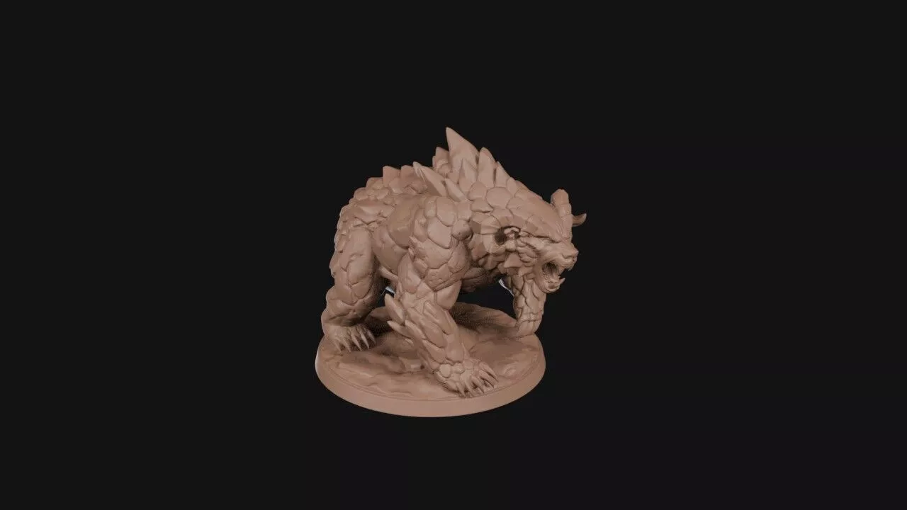 Horned Stone Bear 3D print model