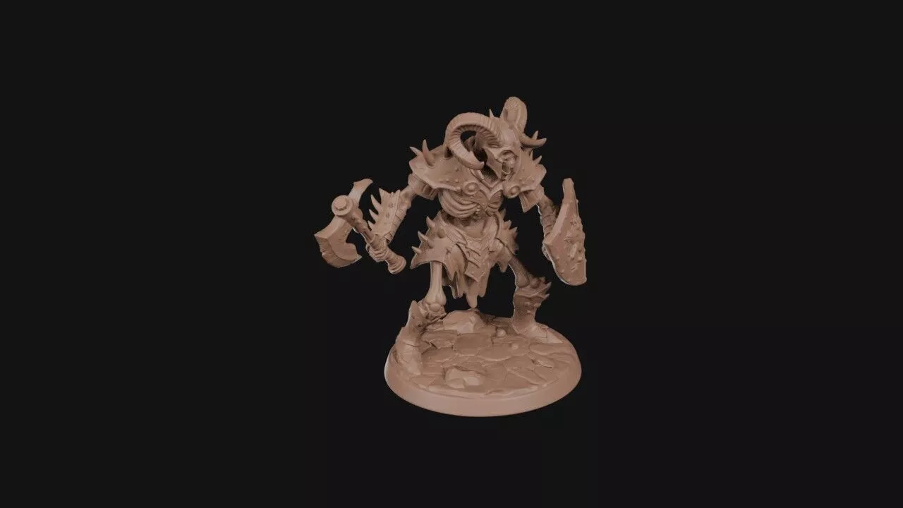 Horned Shield Warlord 3D print model