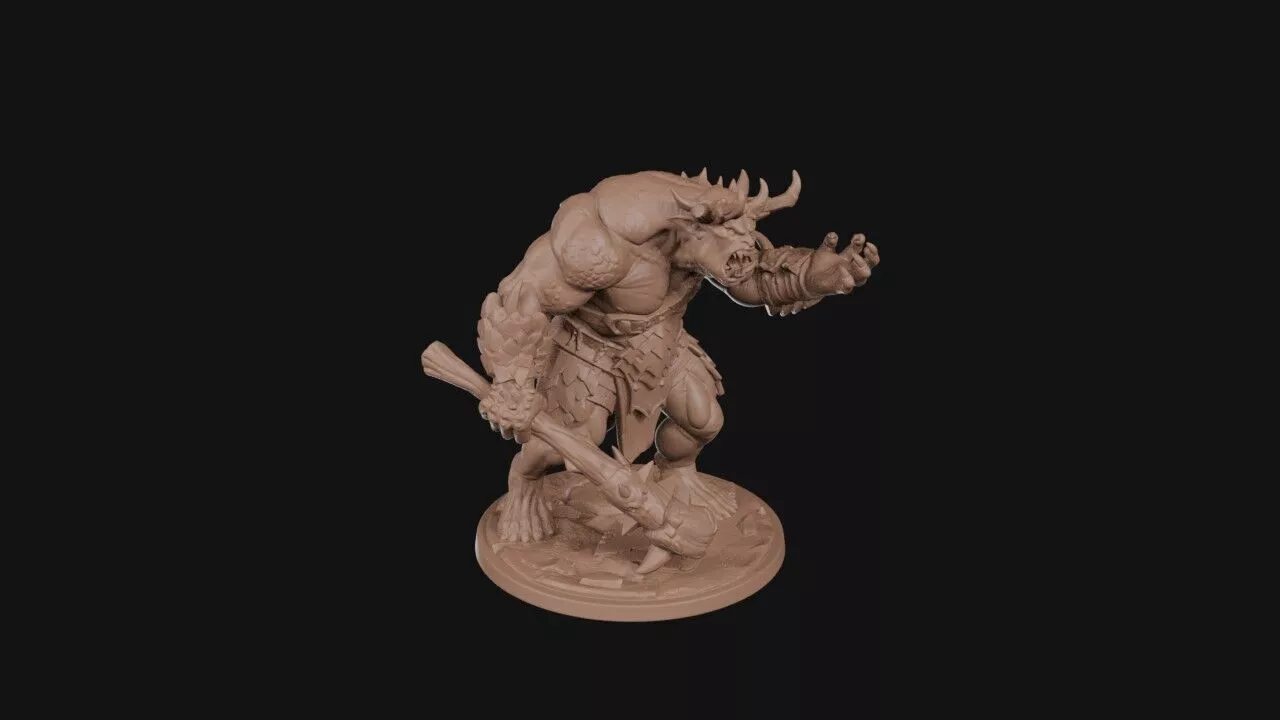 Horned Ogre Brute 3D print model