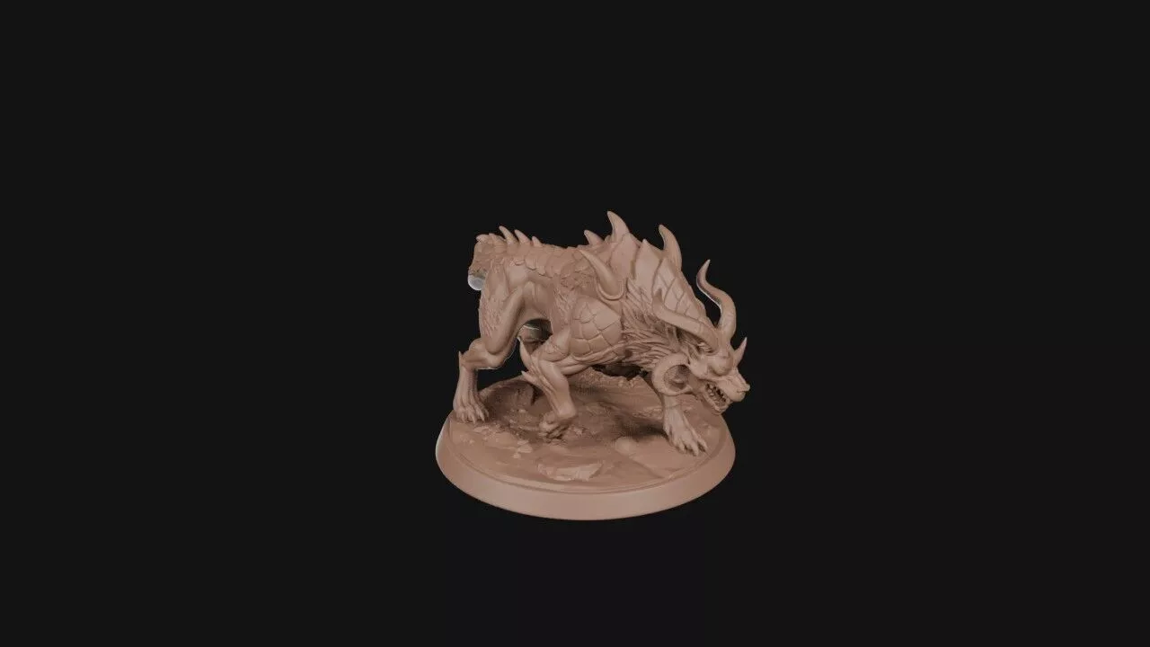 Horned Hound Beast 3D print model