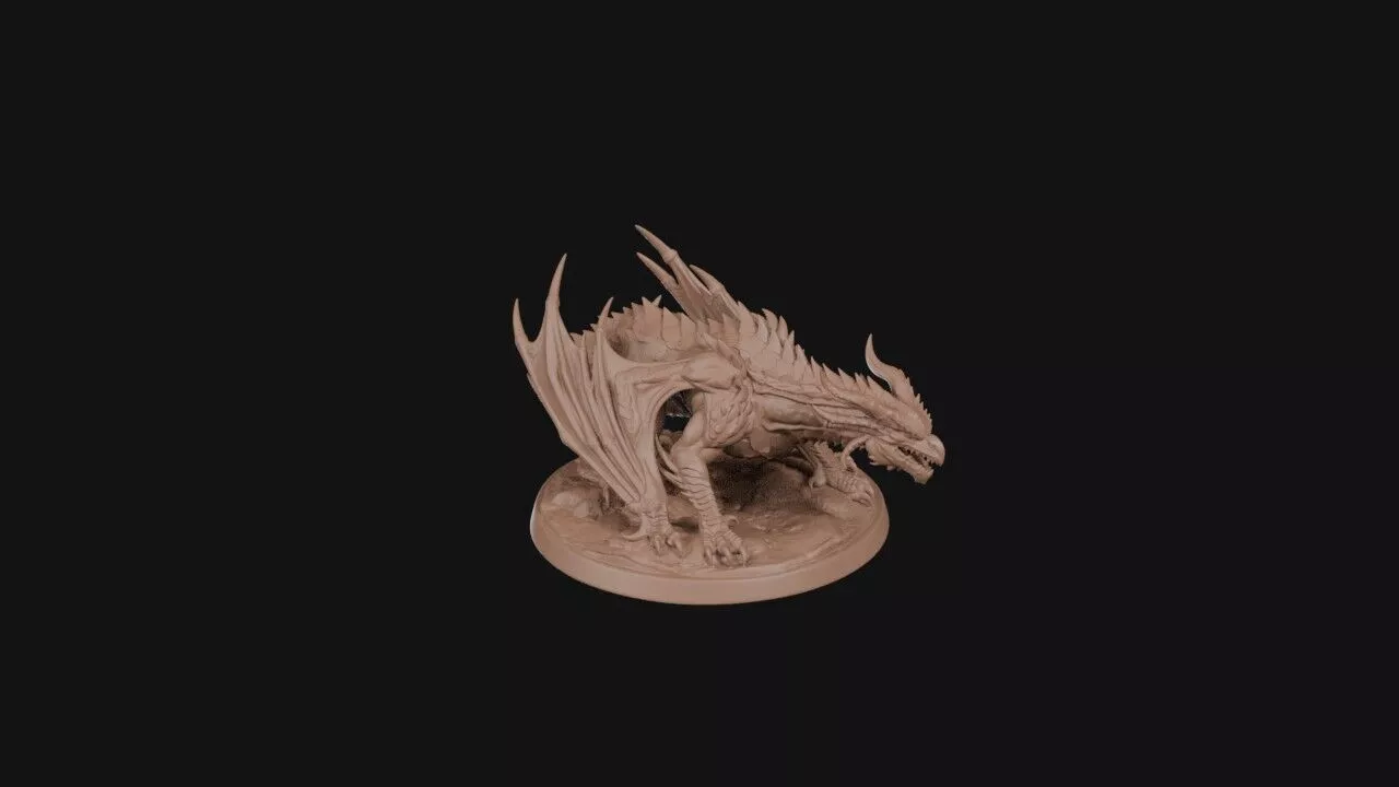 Horned Crawling Dragon 3D print model
