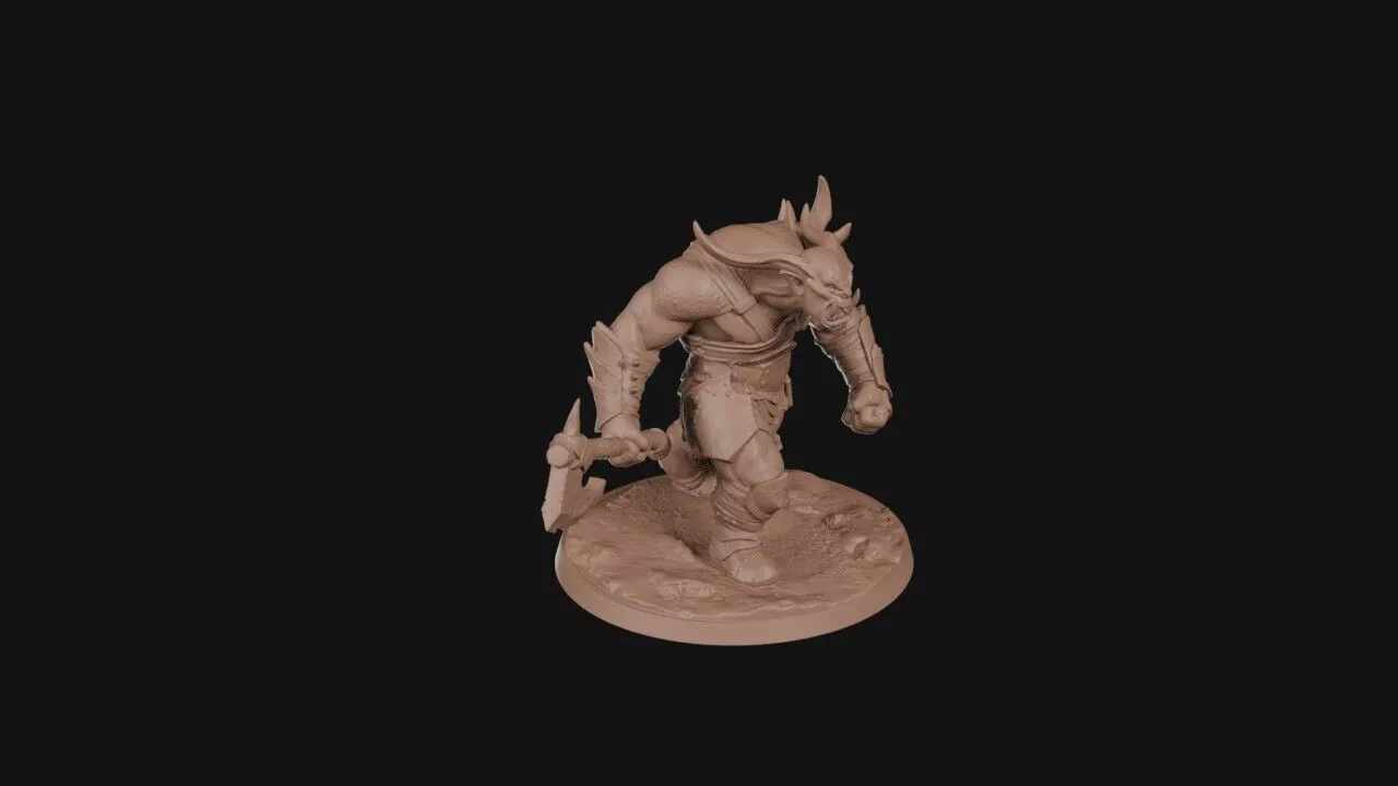 Horned Battle Warlord 3D print model