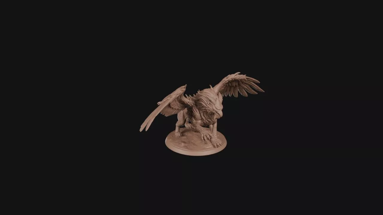 Feathered Winged Griffin 3D print model