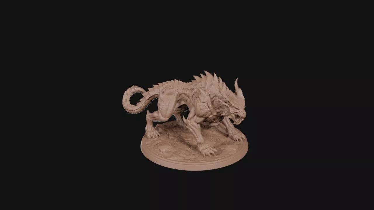 Draconic Wolf Beast 3D print model