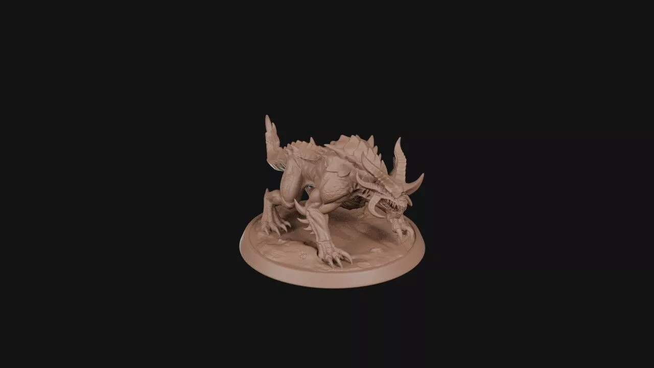 Draconic Hound Beast 3D print model