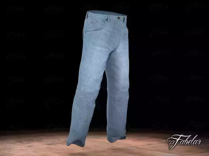 Blue jeans Low-poly 3D model
