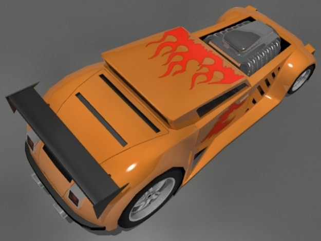 Titan Hotrod Low-poly 3D model_5