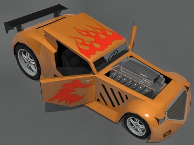 Titan Hotrod Low-poly 3D model_7