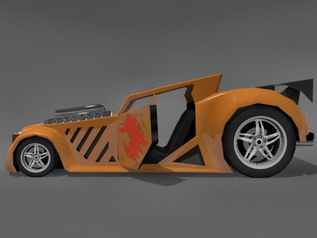 Titan Hotrod Low-poly 3D model_9