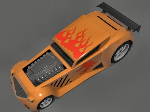 Titan Hotrod Low-poly 3D model_4