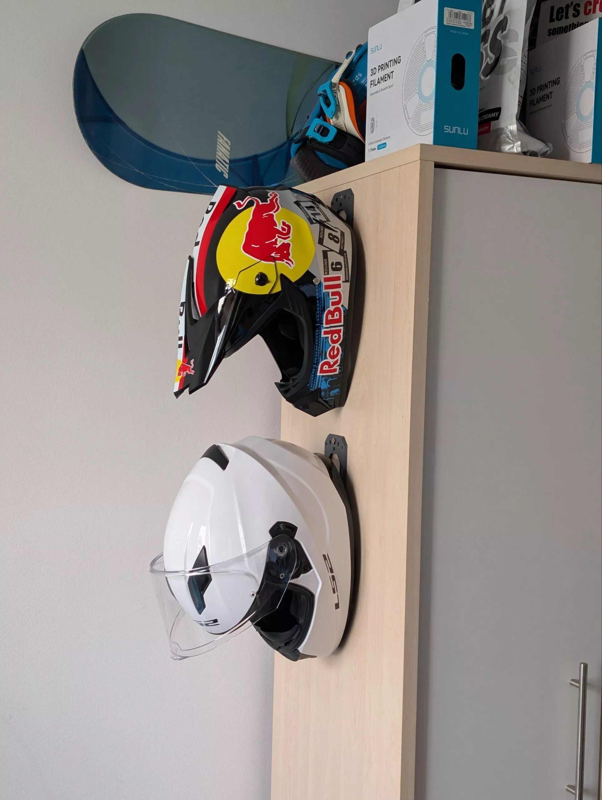 Folding Helmet Wall Mount Compact Motorcycle Helmet Holder 3D print model
