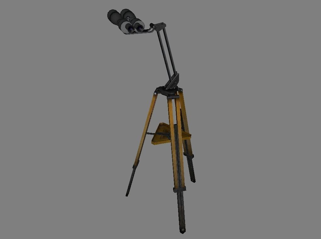 Telescope tripod Low-poly 3D model_0