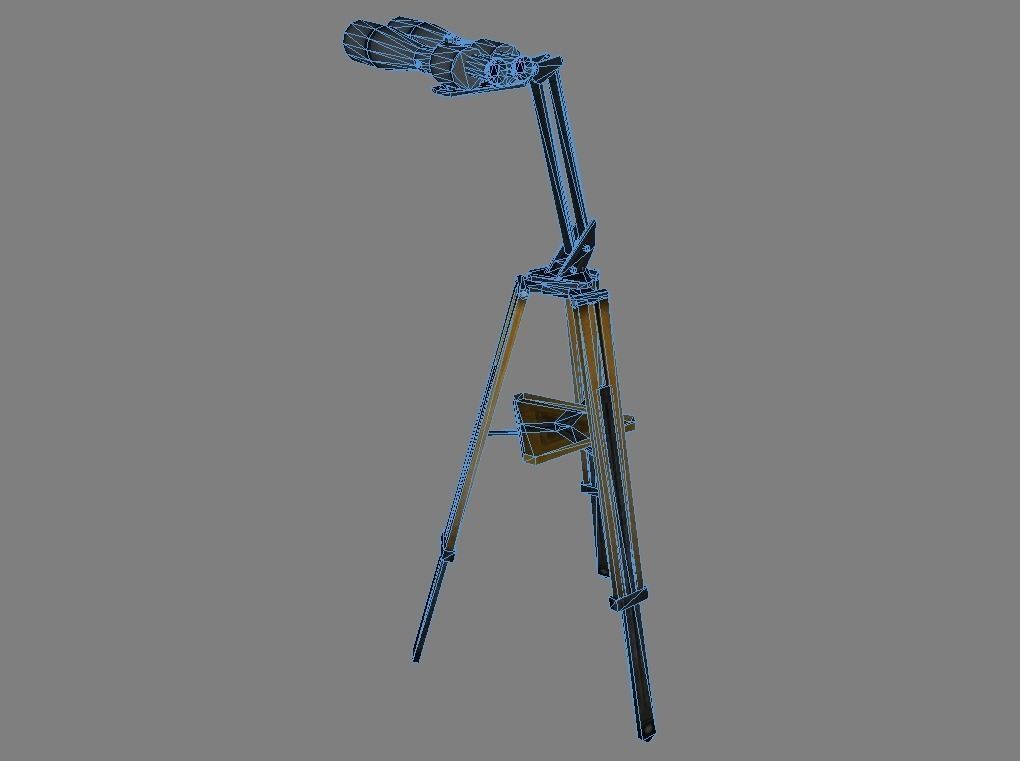 Telescope tripod Low-poly 3D model_2