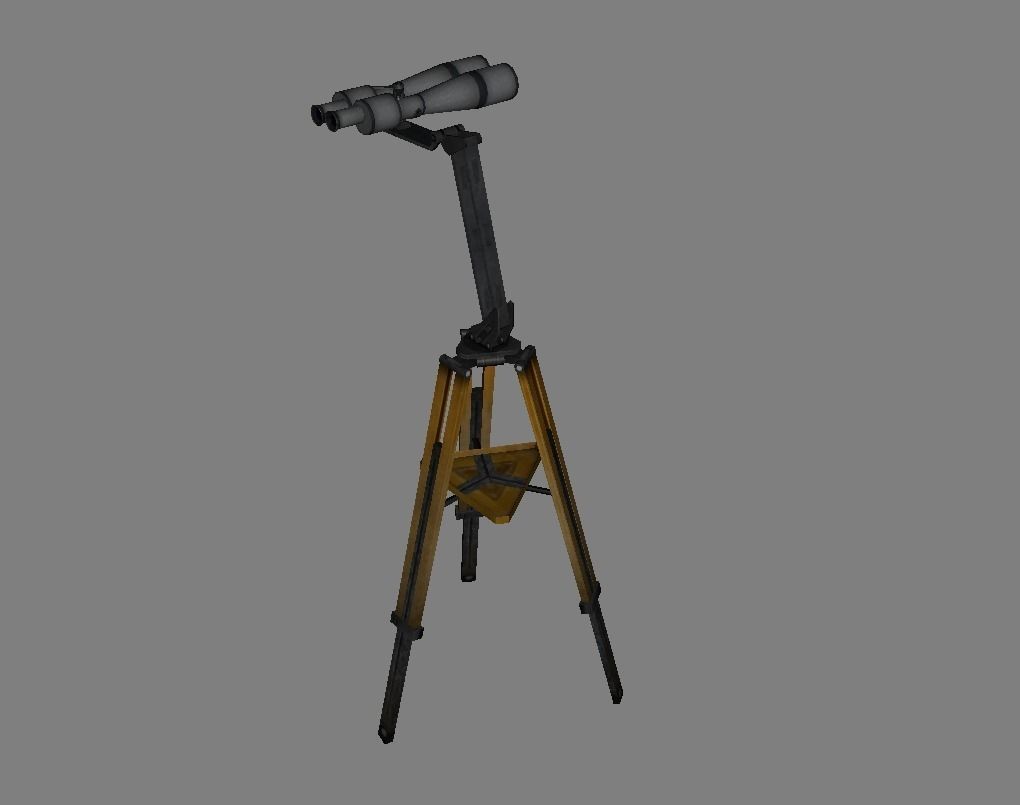 Telescope tripod Low-poly 3D model_3