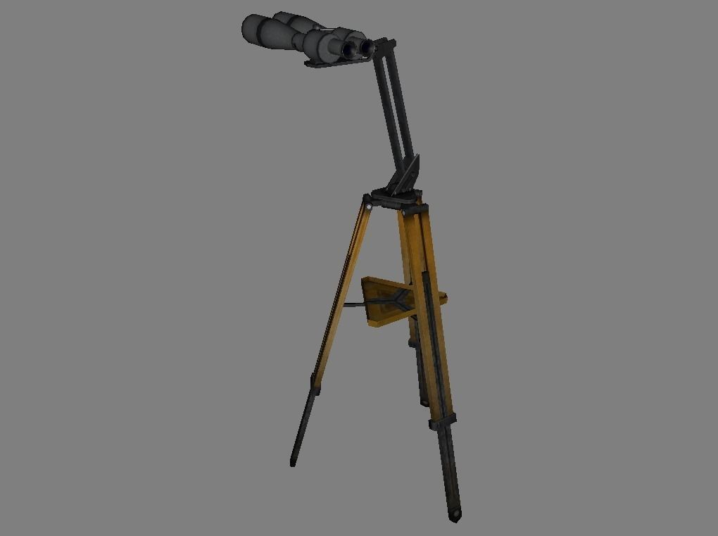 Telescope tripod Low-poly 3D model_1