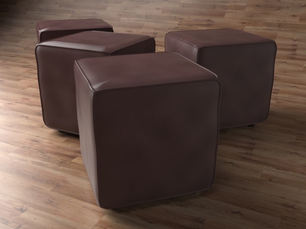Ottoman seats for architectural interiors 3D model_2
