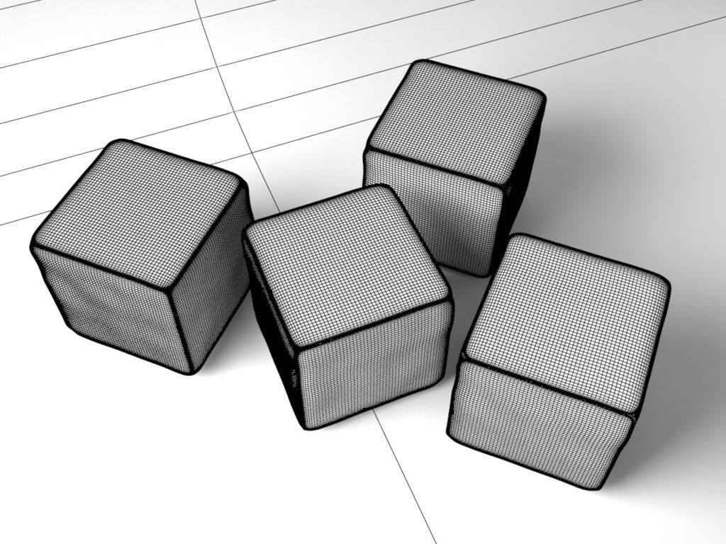 Ottoman seats for architectural interiors 3D model_6