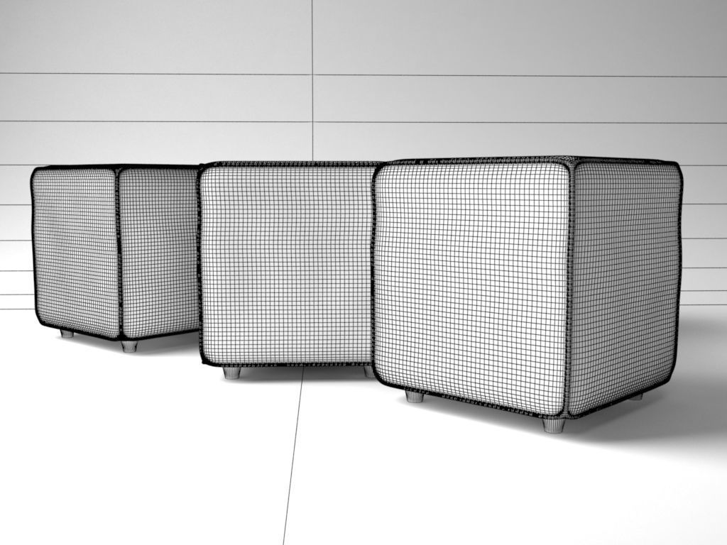 Ottoman seats for architectural interiors 3D model_4