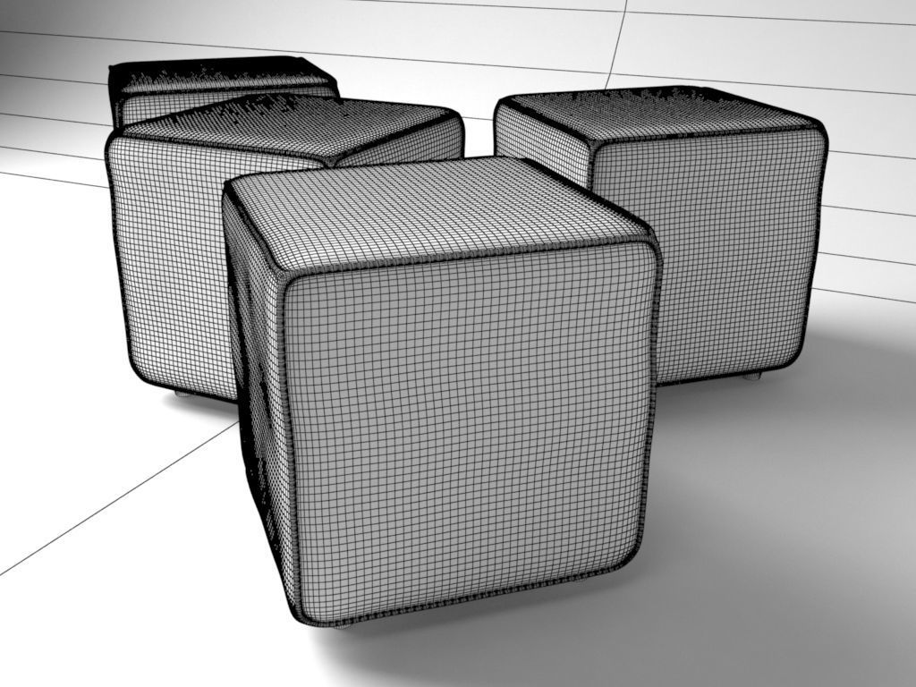 Ottoman seats for architectural interiors 3D model_5