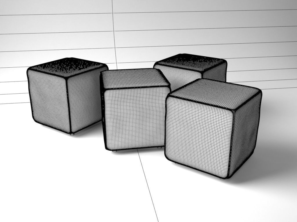 Ottoman seats for architectural interiors 3D model_7