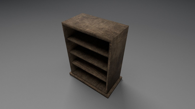Low poly bookstand wooden bookcase Low-poly 3D model