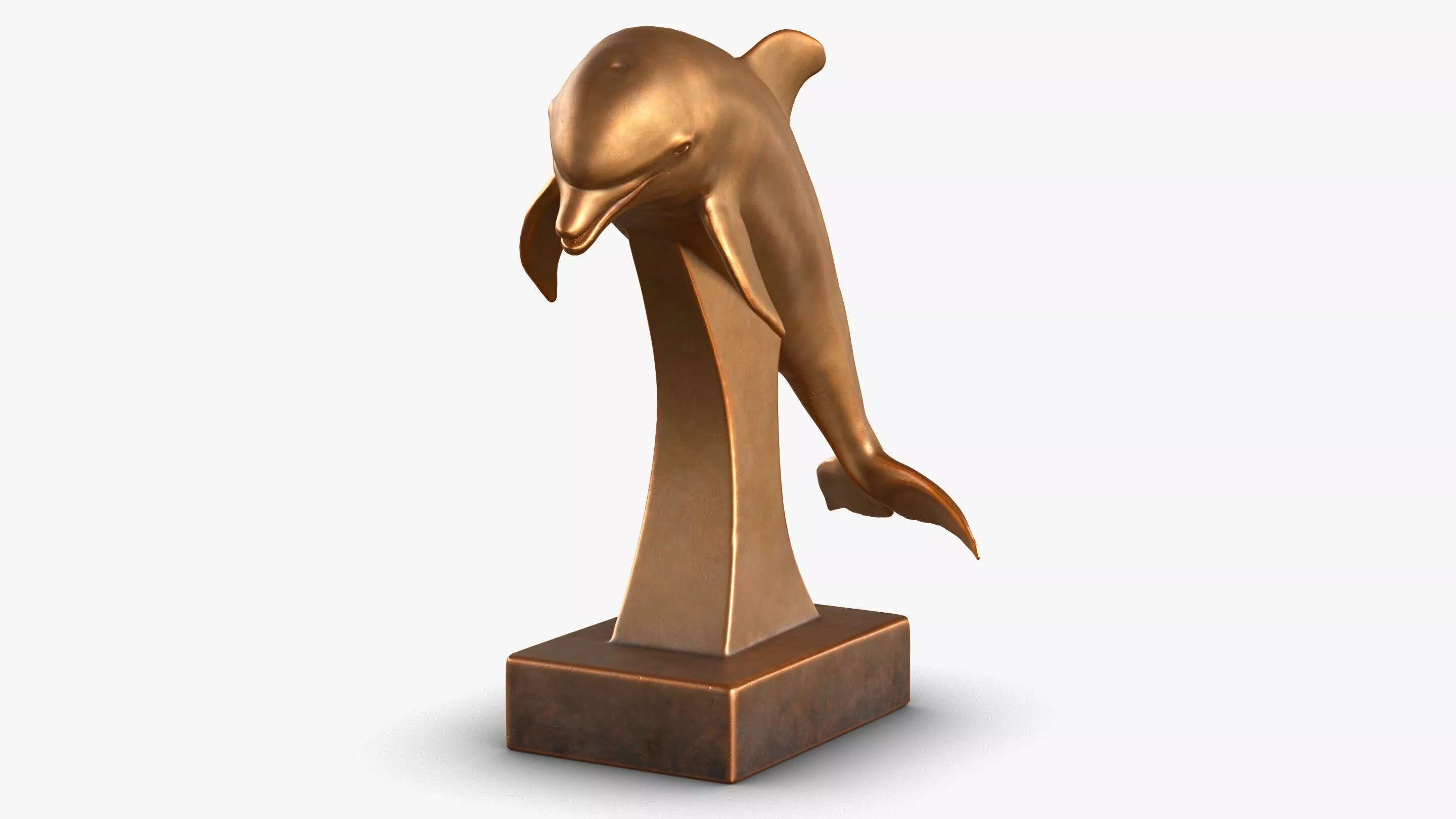 Dolphin Bronze Sculpture Low-poly 3D model