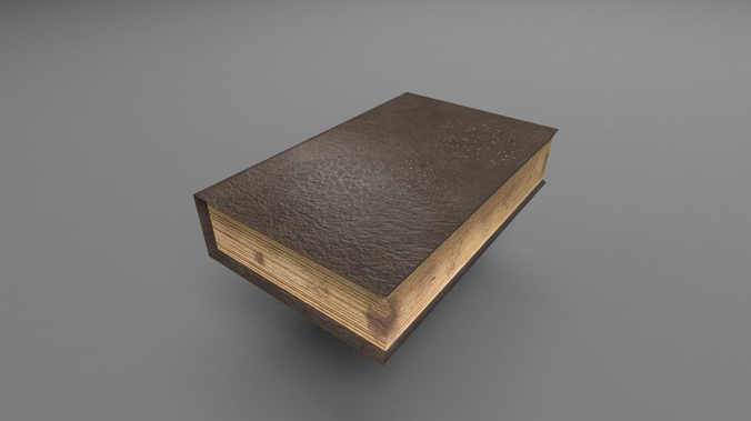 Low poly books wooden book