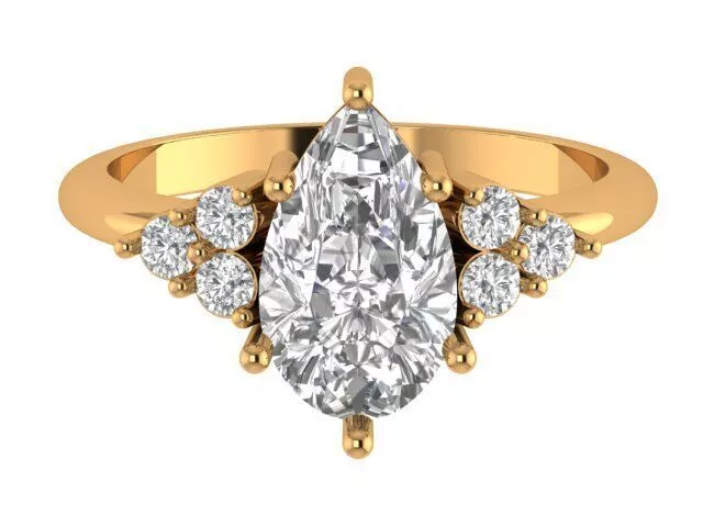 Pear Engagement Ring 3D print model