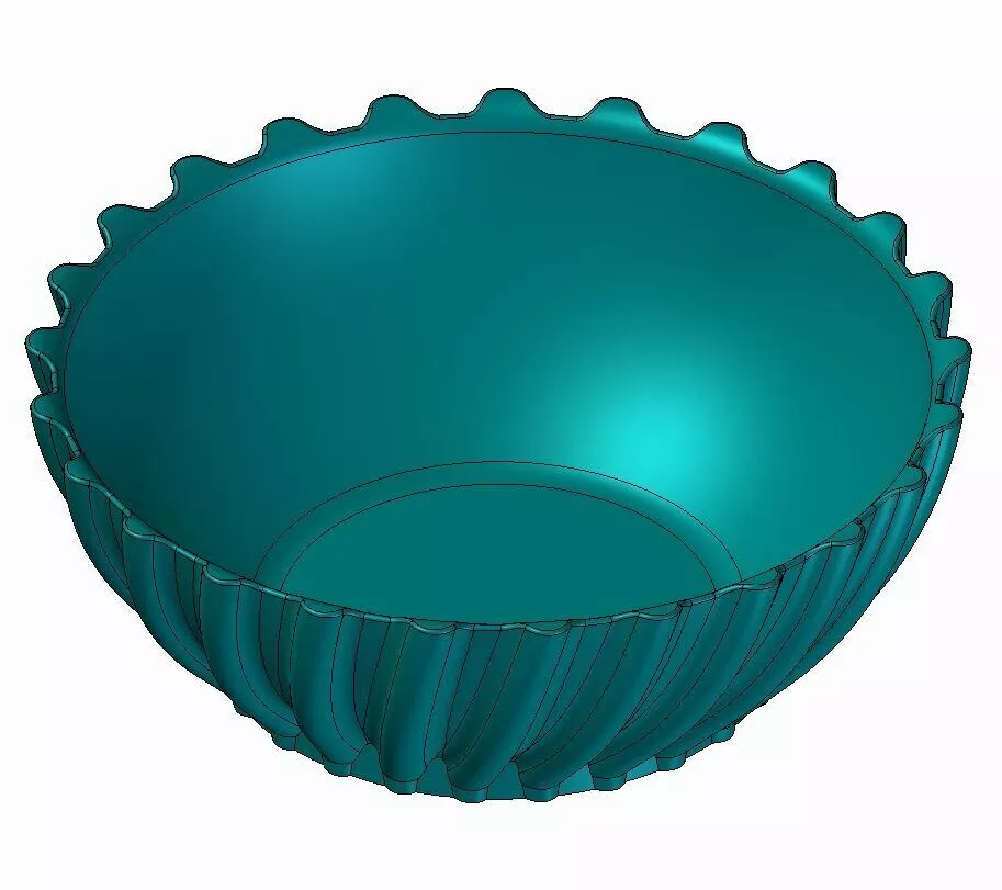 Beautiful Round Decorative Candy and Fruit Bowl 3D print model