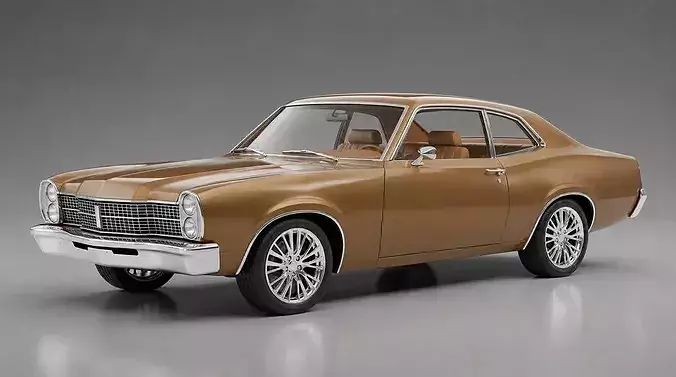 Vintage Bronze Gold Classic American Coupe 3D model 3