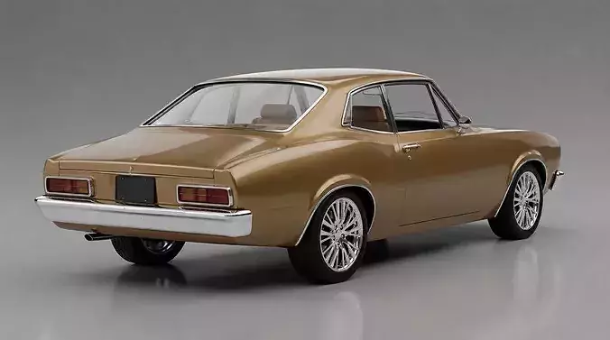 Vintage Bronze Gold Classic American Coupe 3D model 4