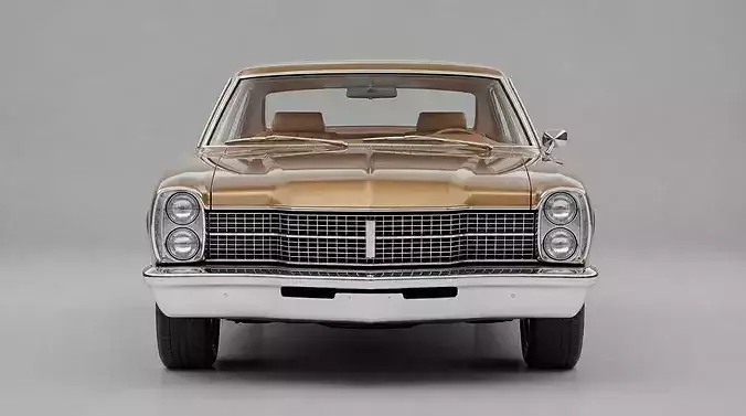 Vintage Bronze Gold Classic American Coupe 3D model 5