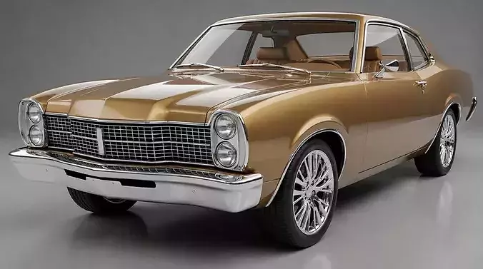 Vintage Bronze Gold Classic American Coupe 3D model 6