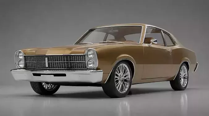 Vintage Bronze Gold Classic American Coupe 3D model
