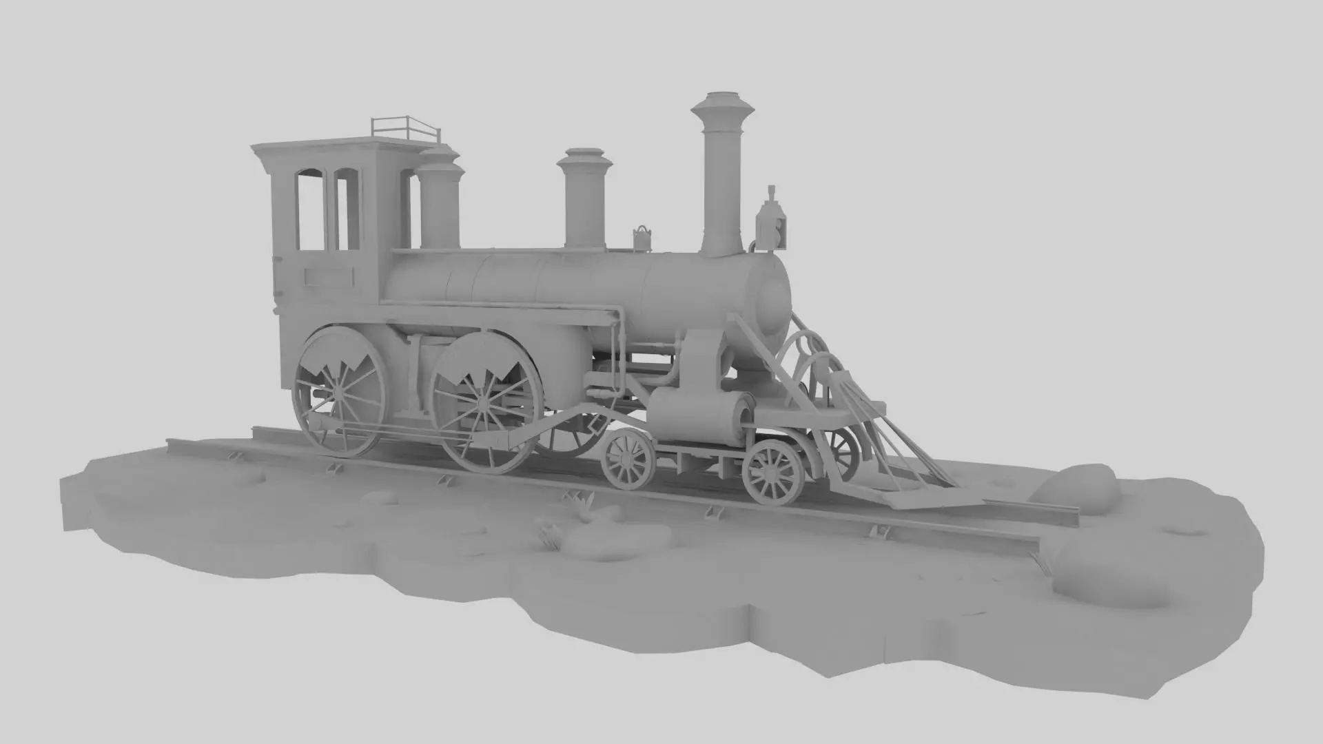 Locomotive steam Free low-poly 3D model