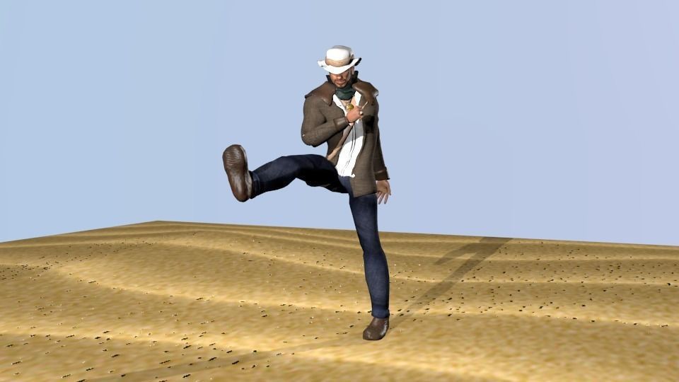 Rigged character 98 game animations Low-poly 3D model_14