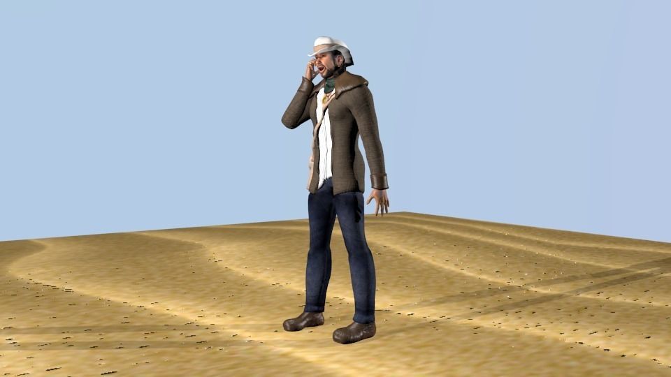 Rigged character 98 game animations Low-poly 3D model_9