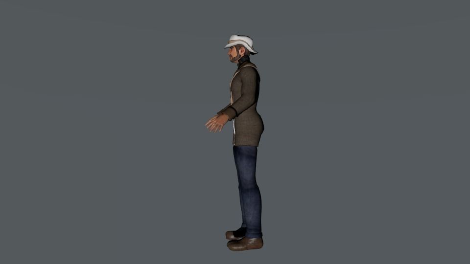 Rigged character 98 game animations Low-poly 3D model_3