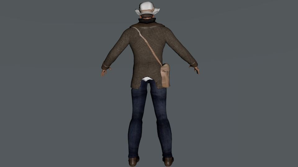 Rigged character 98 game animations Low-poly 3D model_2