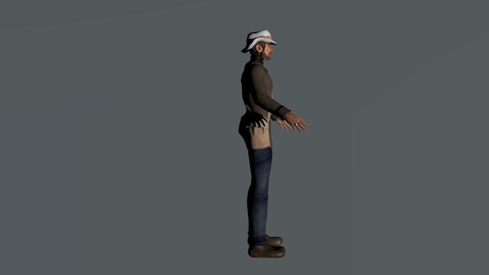 Rigged character 98 game animations Low-poly 3D model_4