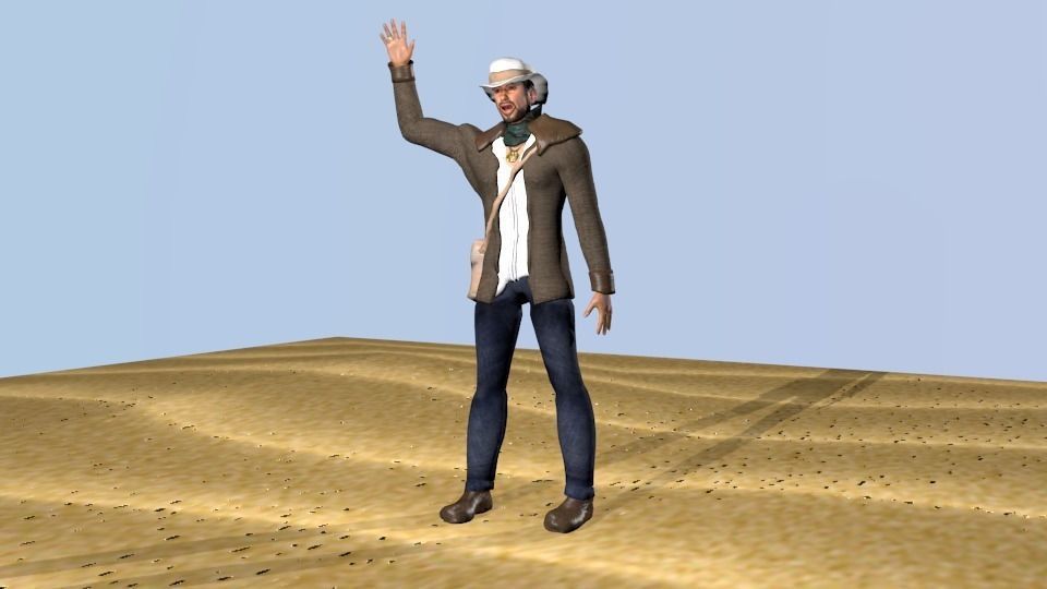 Rigged character 98 game animations Low-poly 3D model_11