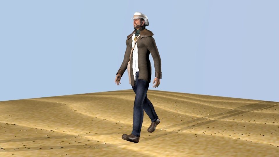 Rigged character 98 game animations Low-poly 3D model_12