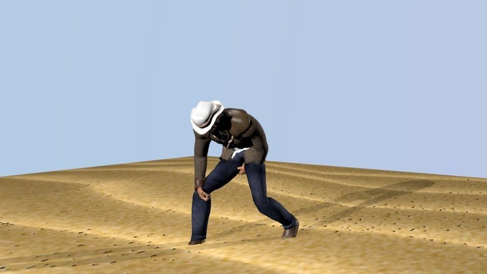 Rigged character 98 game animations Low-poly 3D model_13