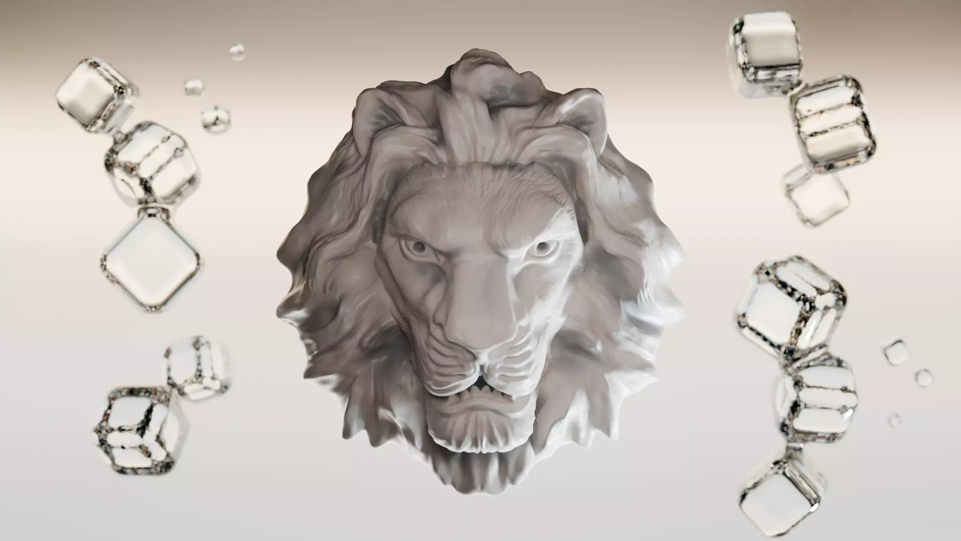 Lion Head 3D Model 3D print model