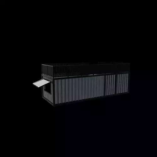 shipping container cafe  3D model 2